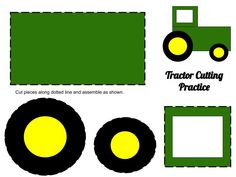 tractor cutting practice cut pieces along the line and assemble as shown in this paper model