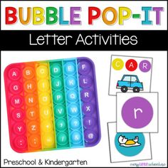 bubble pop - it letter activities for preschool and kindergarten with pictures of letters