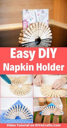 an easy diy napkin holder with instructions to make it and use it for crafts