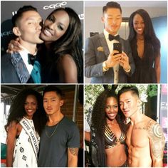 four different pictures of men and women with one woman taking a selfie while the other is holding a cell phone