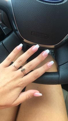 Faded Ombre Nails, Coffin Shape Nails Ombre, Pink Faded Nails, French Ombre Nails Coffin, Aumbre Nails, Classy Ombre Nails, Ombré French Tip Nails, French Tip Ombré, French Tip Ombre Nails