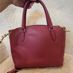 Coach | Bags | Coach Remi Pink Raspberry Colored Pebbled Leather Satchel Crossbody | Poshmark Saddle Handbags, Pink Raspberry, Raspberry Color, Bags Coach, Black Leather Crossbody Bag, Coach Crossbody Bag, Leather Bucket Bag, Black Crossbody, Satchel Handbags