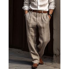 Season:Spring  Summer; Fabric:Linen Cotton Blend; Gender:Men's; Style:Basic,Fashion; Occasion:Holiday,Daily,Casual; Fit Type:Regular Fit; Function:Breathable,Comfort; Waistline:Mid Waist; Pattern:Plain; Design:Straight Leg,Front Pocket; Brand:OUKU; Pants Type:Trousers,Linen Pants,Pleated Pants,Summer Pants; Fly Type:Button; Front page:FF; Listing Date:08/16/2023; Hips:; Length:; Waist:; Fit US Size:null; Fit UK Size:null; Fit EU Size:null Mens Trousers Casual, Mens Linen Pants, Baggy Hoodie, Oversized Streetwear, Cotton Linen Pants, Hoodies Men Pullover, Urban Lifestyle, Mens Linen, Dress Slacks