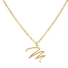 *Free* Gift With Every Order!! Letter M Cursive Initial Necklace Chain Length 15 1/2 - 18 Inches Adjustable All Jewelry Comes Beautifully Packaged And Ready For Gift Giving. Letter M Initial Necklace, M Cursive, Order Letter, Necklace Chain Lengths, Letter M, Necklace Chain, Initial Necklace, Gift Giving, Chain Lengths