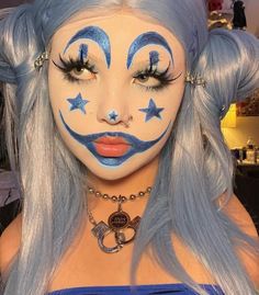 Cute Juggalo Makeup, Icp Clown Makeup, Blue Clown Makeup, Juggalette Makeup, Pretty Clown Makeup, Juggalo Makeup