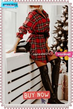 Seasons Keep Changing Belted Plaid Mini Dress Plaid Mini Dress, Shirt Collar Styles, Color Pick, Shirt Collar, Fitness Fashion, Casual Wear, Types Of Sleeves, Loose Fitting, Plaid