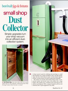 a magazine page with an image of a dust collector in the middle and bottom right corner