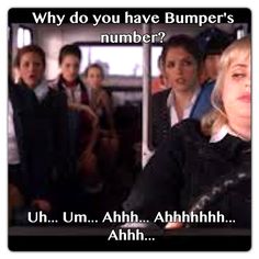 a group of people on a bus with the caption'why do you have bumpers? number? '