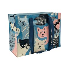 Happy Cats Shoulder Tote Blue Q Apparel & Accessories - Bags - Reusable Shoppers & Tote Bags Mens Lounge Pants, Baby Teether Toys, Blue Q, Cats Tote Bag, Animal Book, Quilted Gifts, Cat Tote, Happy Cat, Kids Pajamas