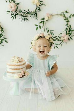 Baby Cake Smash, Robes D'occasion, 1st Birthday Cake Smash, Smash Cake Photoshoot, Decoration Photo