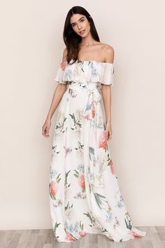 Carmen Maxi Dress | Off The Shoulder Floral Dress – YUMI KIM