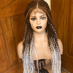 Beautiful Cornrow / Box Braid Wig Color: 2 Tone ( As Seen In The Pictures ) 26-30 Inches Long / Lace Front Neatly And Tightly Braided To Last Long Braid Wig, Box Braid Wig, Wig Color, Box Braid, Braided Wig, Cornrow, Braids Wig, Color 2, Box Braids