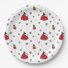 a paper plate with christmas decorations on it