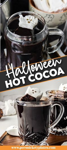 halloween hot cocoa recipe with marshmallows and chocolate