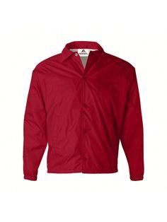 2.1 oz./yd2, 100% nylon taffeta. 100% polyester brushed tricot lining. Water resistant. Snap front. Raglan sleeves. Reinforced front slash pockets. Elastic cuffs . Open bottom. Tear away label's Jacket (Red) Red    Fabric   Non-Stretch  Men Clothing, size features are:Bust: ,Length: ,Sleeve Length: Long Sleeve Nylon Windbreaker With Fleece Lining, Waterproof Cotton Windbreaker With Long Sleeves, Classic Long Sleeve Windbreaker, Classic Windbreaker For Outdoor, Classic Outdoor Windbreaker, Classic Solid Color Windbreaker With Pockets, Classic Solid Windbreaker With Pockets, Waterproof Jacket, Red Fabric