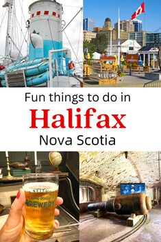 the collage shows things to do in halifax, canada