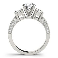 This delicate ring features 1 ctw. of sparkling diamonds that reach down the band. A 0.33 ct. or larger round shape stone can be set with this ring. Jewelry Advice, Beautiful Diamond Rings, Gorgeous Engagement Ring, Radiant Cut Diamond, Delicate Rings, Gold Platinum, Sparkle Diamonds, Solitaire Engagement, Real Diamonds