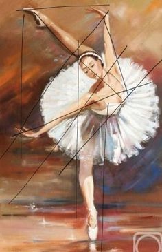 a painting of a ballerina in white