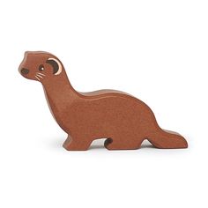 a small wooden animal toy on a white background