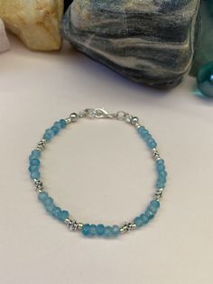 Beautiful & Dainty Bracelet in Aqua Blue Jade by HelloYouLovely Blue Jade, Dainty Bracelet, Jade Bracelet, Dainty Bracelets, Good Fortune, Aqua Blue, Good Luck, Turquoise Bracelet, Gemstone Jewelry