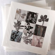 a bunch of pictures that are on top of a sheet of paper with flowers in them