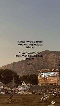 a group of people riding horses on top of a dirt field