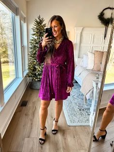 Amazon holiday dresses are perfect for the holiday parties or Christmas cards. The colors are beautiful. Holiday parties outfit ideas. Christmas card outfit ideas Sized up an XL in the green and mauve velvet dress. Christmas Card Outfit Ideas, Card Outfit, Parties Outfit, Christmas Card Outfits, Outfit Ideas Christmas, Mauve Velvet