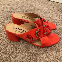 Purchased From Lulu’s And Never Worn. I Love These, They Just Run A Little Small And Don’t Fit Me. In Perfect Condition. Beaded Sandals, Just Run, Women's Shoes Sandals, Watermelon, Shoes Sandals, Fashion Shoes, Size 7, I Love, Women Shoes