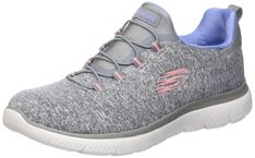 PRICES MAY VARY. Skechers Memory Foam cushioned comfort insole Soft heathered jersey knit upper with a bungee-laced front Slip-on athletic sporty sneaker design Lightweight flexible shock-absorbing midsole Machine washable Flexible rubber traction outsole Comfortable Gray Synthetic Running Shoes, Basket Sport, Sneaker Design, Skechers Memory Foam, Quick Getaway, Sporty Sneakers, Sneakers Mode, Skechers Women, Kids Luggage