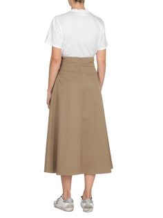 Golden Goose Golden Goose Ayame Skirt - Taupe - 11091927 | italist Sierra Leone, Golden Goose, Papua New Guinea, Guinea Bissau, Ethiopia, Brunei, Down Jacket, Pleated Skirt, High Waisted Skirt