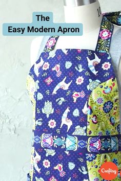 the easy modern apron is made from fabric