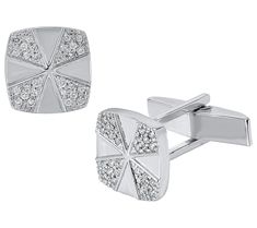 Elevate your style with this pair of square cuff links, meticulously crafted in 14K white gold and adorned with sparkling diamonds. These cuff links offer a touch of elegance and sophistication to any ensemble, making them an ideal accessory for special occasions or everyday wear. From Affinity® Diamond Jewelry. Silver Diamond Cufflinks For Business, White Gold Diamond Cufflinks For Formal Occasions, Classic White Gold Diamond Cufflinks, Formal White Gold Diamond Cufflinks, White Gold Diamond Cufflinks With Polished Finish, White Gold Diamond Cufflinks For Anniversary, Silver Diamond Cufflinks For Anniversary, Anniversary White Gold Diamond Cufflinks, Modern White Gold Cufflinks For Wedding