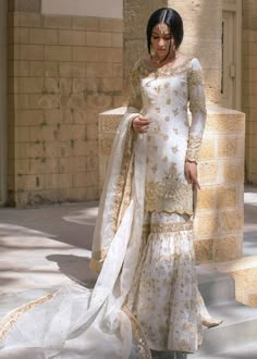 LAAM | Pakistan’s Largest Fashion Discovery Platform White Garara Dress, Nikah Dress Pakistani, White Nikkah Dress, Nikah Outfit, Nikah Dress, Nikkah Dress, Pakistani Wedding Outfits