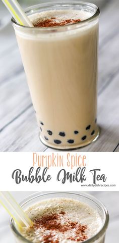 If you love bubble milk tea, you'll absolutely love this fantastic recipe for Pumpkin Spice Bubble Milk Tea with Boba. Black tea, pumpkin and spices combine for a creamy, delicious drink you'll crave all autumn long. #PumpkinWeek #sponsored Pumpkin Spice Boba Tea, Pumpkin Spice Milk Tea, Fall Boba Drinks, Halloween Boba Drink, Best Boba Tea Flavors, Boba Tea Recipes, Boba Business, Milk Tea With Boba, Homemade Boba