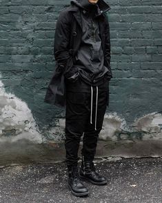 Dark Techwear, Abstract Outfits, Tech Bro, Tech Ninja, Cyberpunk Oc, Techwear Men, Techwear Aesthetic, Dystopian Fashion, Techwear Streetwear