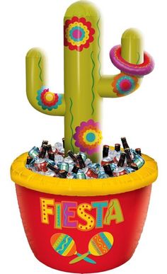 an inflatable fiesta decoration with a cactus