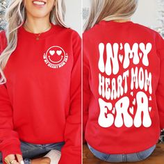 Sweatshirt for moms of children with Chd to help raise awareness for congenital heart defects.  * all orders ship in 7-14 days is needed sooner please message to confirm a rush option is available. Casual Red Customizable Sweatshirt, Mother's Day Casual Sweatshirt With Custom Print, Mother's Day Graphic Print Sweatshirt, Customizable Casual Sweatshirt For Mother's Day, Casual Heart Graphic Sweatshirt Gift, Chd Mom, Congenital Heart Defect Awareness, Heart Warrior, Heart Kids