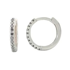 This finely handcrafted huggie hoop dangle earring is composed of 14K solid gold and pavé set with AAA quality round brilliant cut genuine black diamonds. This earring also features a secure hinged closure for the ease of taking them on and off. Huggie Dimensions outer diameter approximately 12mm inner diameter approximately 9.5mm hoop thickness 1.6mm post thickness 0.7mm post length 6.5mm Backing Type: Clip in Wire Metal Finish: High Shine Polish This design is currently available in 14K Rose, Earring Cuff, Conch Piercings, Conch Piercing, Black Diamonds, Large Hoop Earrings, Huggie Hoop Earrings, Single Earring, Cuff Earrings, Round Earrings