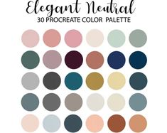 an image of the color palettes for elegant neutral 30 procreate color palette