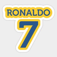 the number seven sticker that says ronaldo 7 in blue, yellow and white