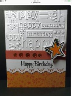 a happy birthday card with a star on it