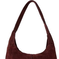 The Maroon Soft Suede Hobo Shoulder Bag remains a perennial favourite, now with an added surprise of a fabulous black heart printed lining inside. It is crafted from responsibly sourced, supremely soft, rich maroon leather suede and a secure silver popper closure. The perfectly sized shoulder strap is long enough to comfortably sit over the shoulder, making it an ideal choice for everyday use. The bag's roomy interior includes a zipped pocket for storing all your essentials, while the creative design and expert craftsmanship make it a must-have accessory. This bag is available in a variety of scrumptious colours, so you can choose the one that suits your style best. Hurrah! Maroon Large Soft Suede Hobo Shoulder Bag Details: Popper closing Heart print interior lining Internal pocket Designe Maroon Leather, Hobo Shoulder Bag, Black Heart, Bra Cups, Heart Print, Soft Suede, Italian Leather, Lady In Red, Suede Leather