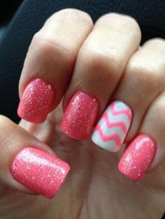 Pink Chevron Nails, Chevron Nail Designs, Do It Yourself Nails, Chevron Nails, Pretty Nail Designs, Nail Swag, I Love Nails, Gel Nail Designs