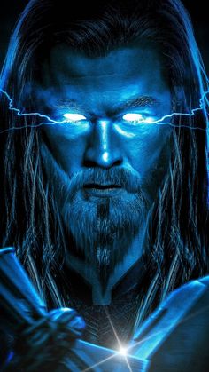 an image of a man with glowing eyes and long hair in the movie x - men days of future past