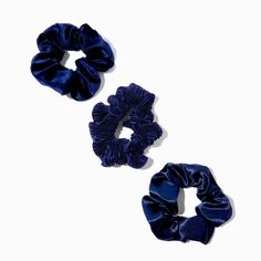 Claire's Navy Mixed Hair Scrunchies - 3 Pack Super Sets, Mixed Hair, Fashionable Jewelry, Heart Chain, Hair Scrunchies, The Navy, Jewelry And Accessories, Metal Style, Scrunchie Hairstyles