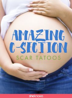 a pregnant woman holding her stomach with the words amazing c - section on it's belly