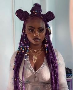 Purple Box Braids, Purple Braids, Hair Styles Braids, Styles Braids, Braid Hairstyle, Cute Box Braids Hairstyles, Protective Hairstyles Braids, Pretty Braided Hairstyles