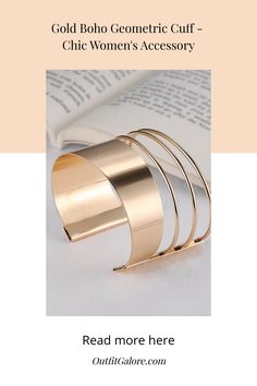 Gold Boho Geometric Cuff - Chic Women's Accessory Chic Accessories, Chic Woman