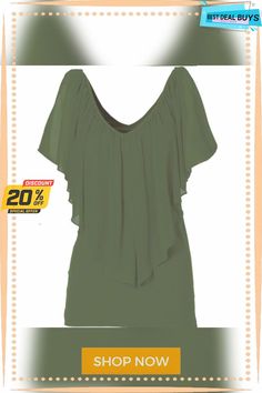 Women Sexy V Neck Cold Shoulder Ruffle Chiffon Solid Pleated Tops Plus Size Blouse Shirt Chiffon V-neck Top For Night Out, Green V-neck Chiffon Top, Green Chiffon V-neck Top, Elegant Green Chiffon Tops, Green Chiffon Tops For Summer, Green Chiffon Summer Top, Plus Size Blouse, Pleated Tops, Tops Plus Size