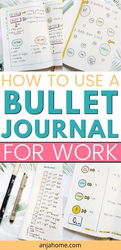 Bullet Journal Work Schedule, Business Journal Ideas Layout, Work Schedule Bullet Journal, Bujo Spreads For Work, How To Use A Dotted Journal, Work Bujo Ideas, Work Bujo Layout, Planner For Work, Bullet Journal Ideas For Work